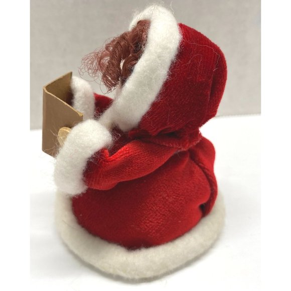 Vintage Christmas Caroler in Red Robe 3.75" Tall Christmas Home Decoration - Picture 2 of 6